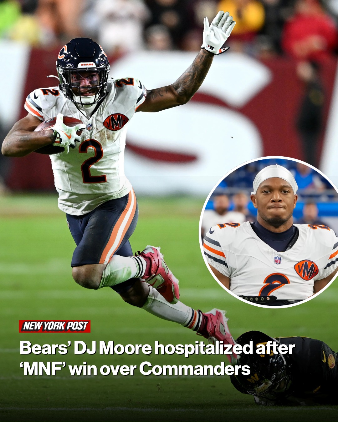 New - The veteran receiver had three catches for 42 yards in the Bears ...