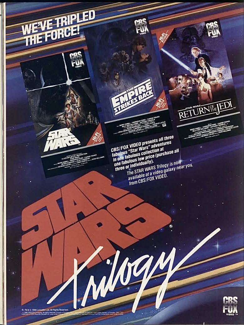 30th anniversary of THX digitally mastered Star Wars trilogy VHS