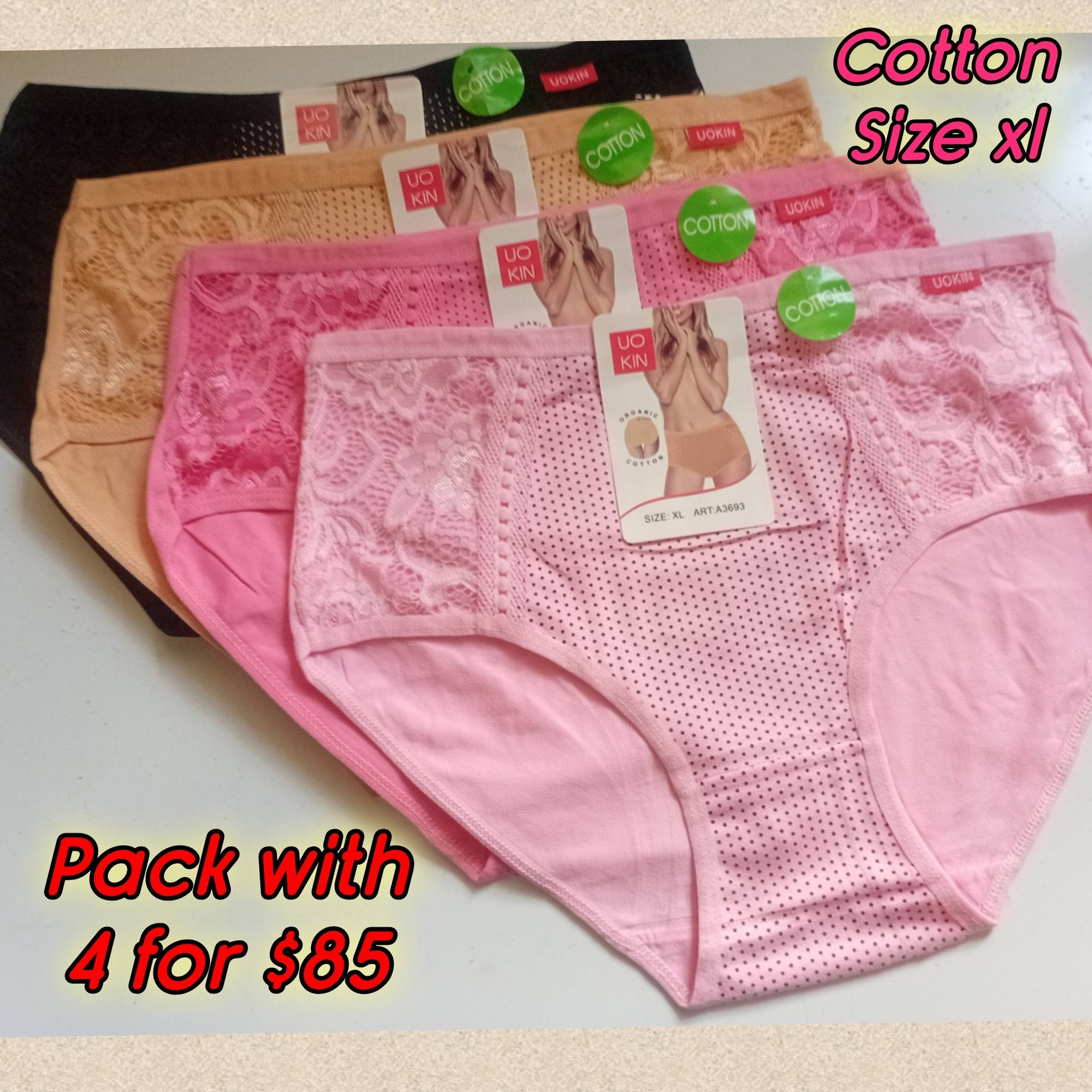 Hana Cotton Underwear (1XL–3XL) 💕 Soft, breathable & premium