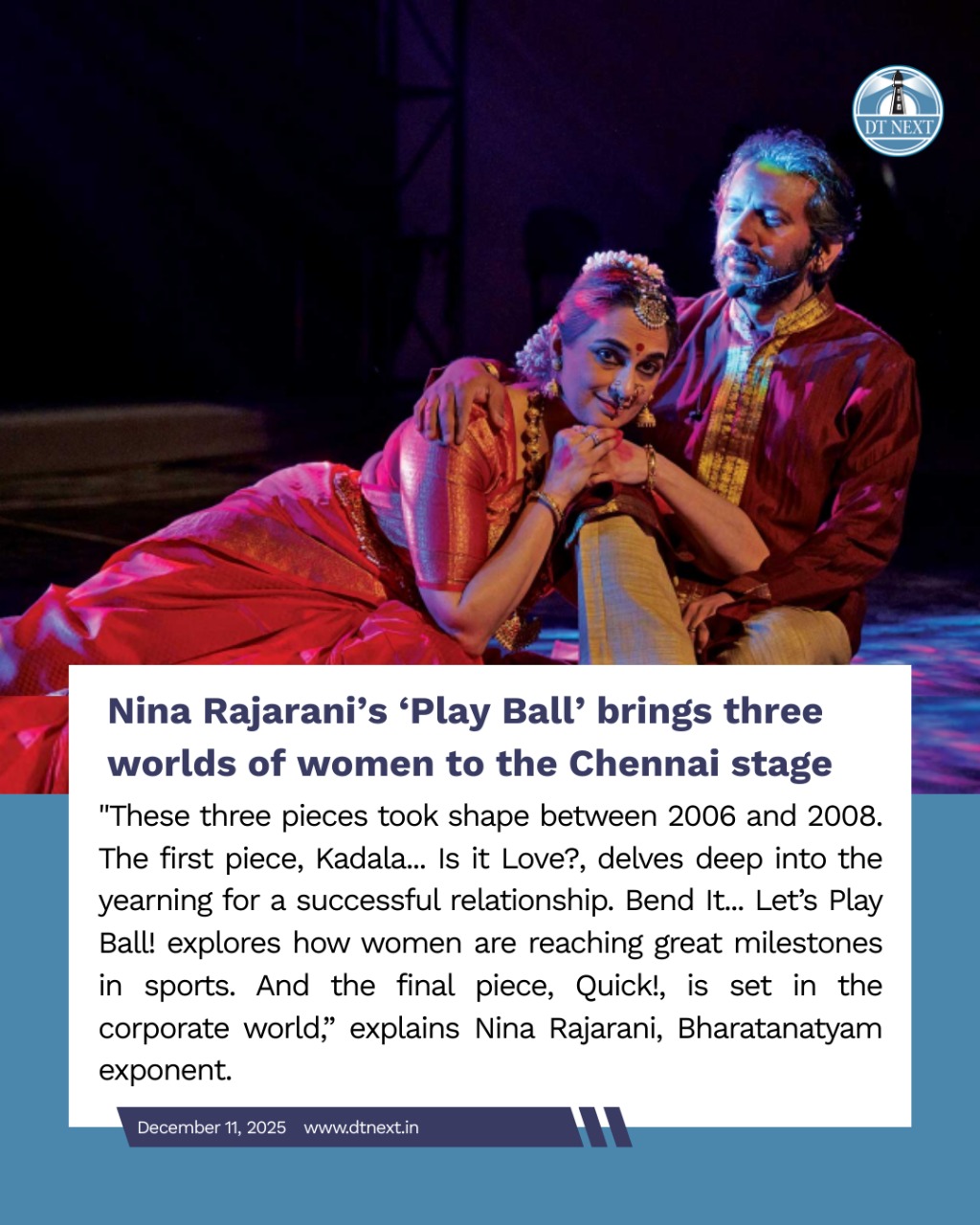 DTNext - This December, UK-based Bharatanatyam exponent Nina Rajarani ...