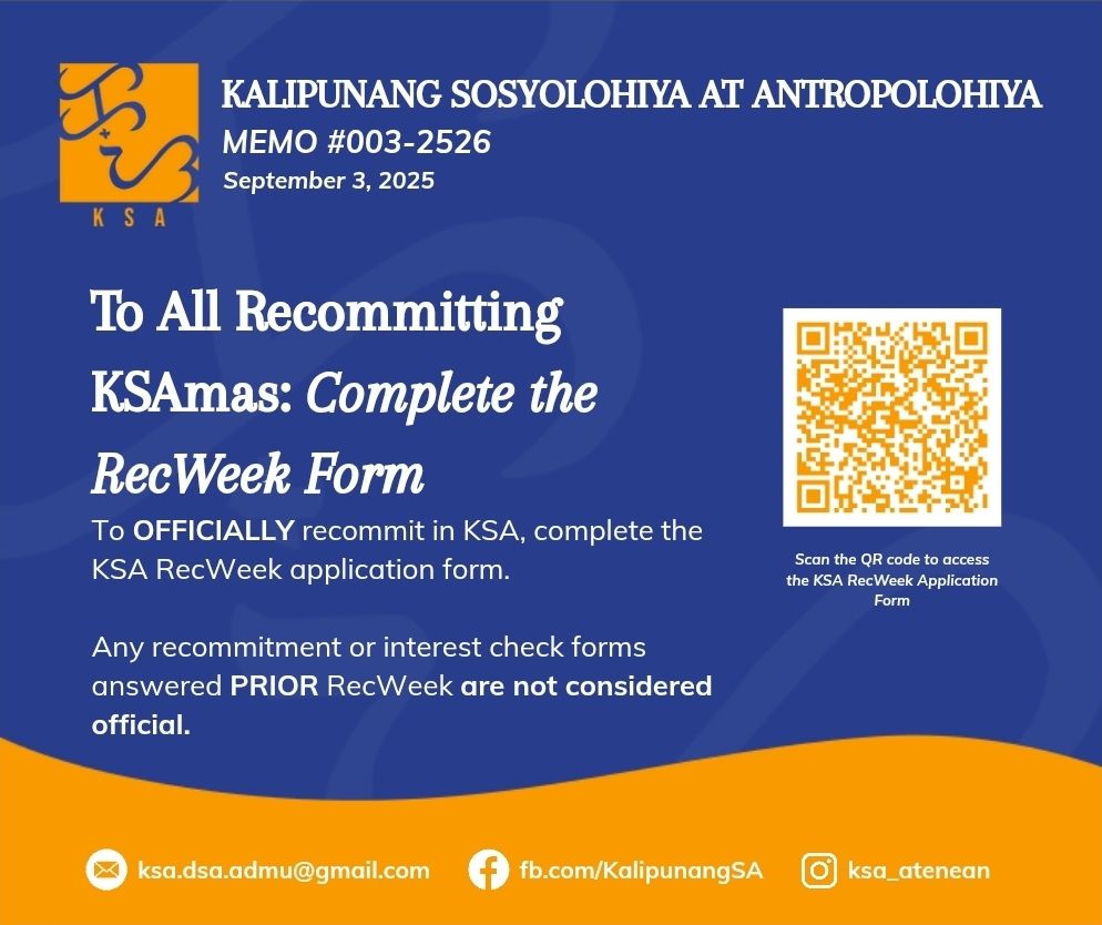 📣 To All... - Kalipunang Sosyolohiya at Antropolohiya | Facebook