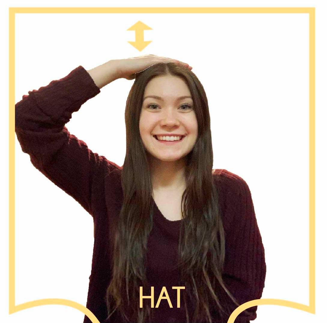 ASL Daily - • HAT • The sign for “HAT” is made by patting...