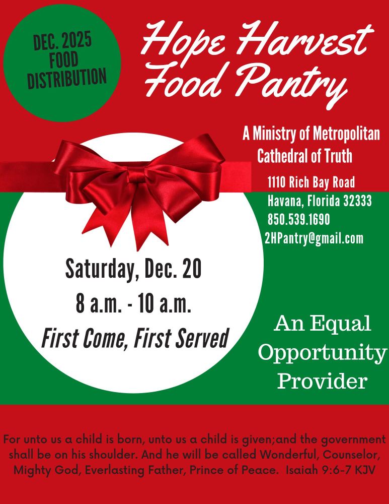 Metropolitan - Our final food distribution for 2025! PLEASE NOTE THE ...