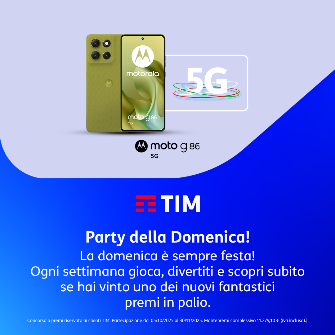 TIM - Partecipa al party della domenica, per te fantastici premi in ...