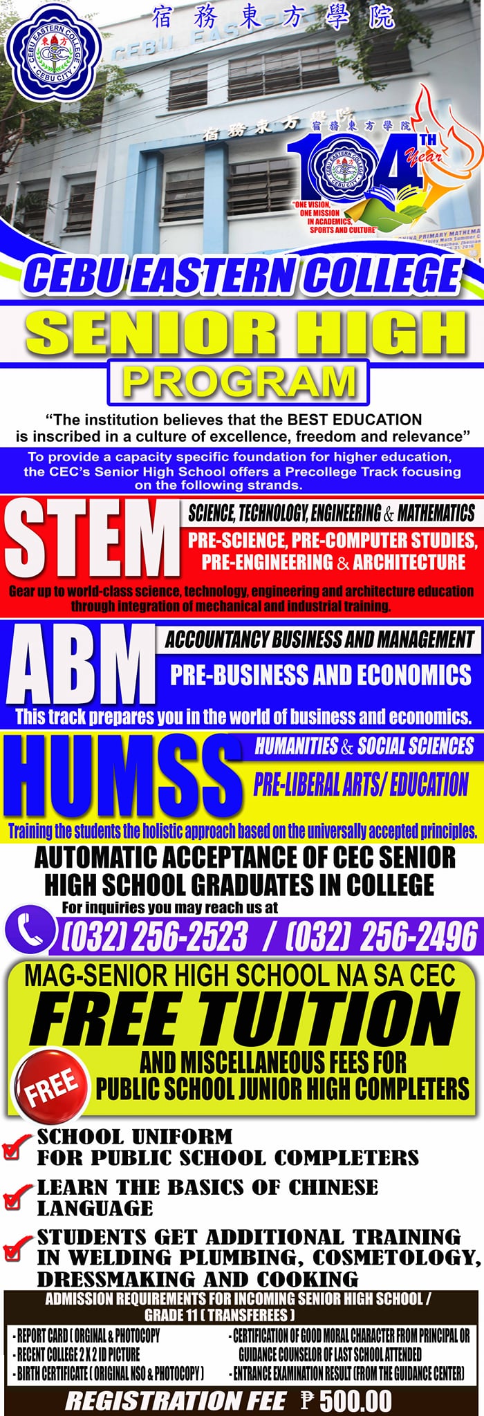 Cebu Eastern College 1915 - CEC| Senior High School Department Advisory ...