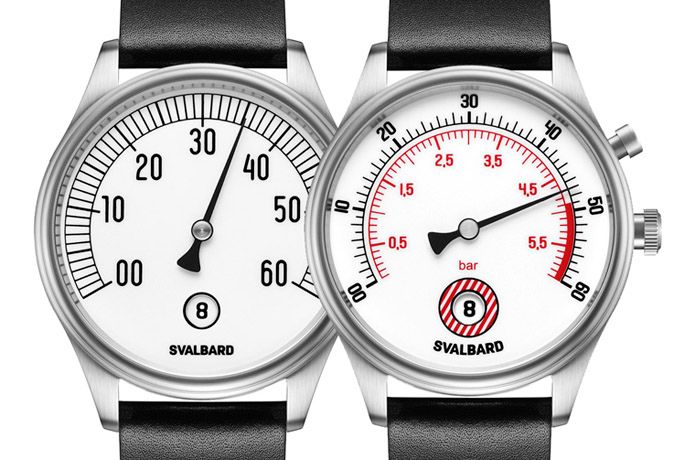 Montre Svalbard Time Travel HX11 Quartz Acier Gris Bracelet Orange Homme - Neuve
