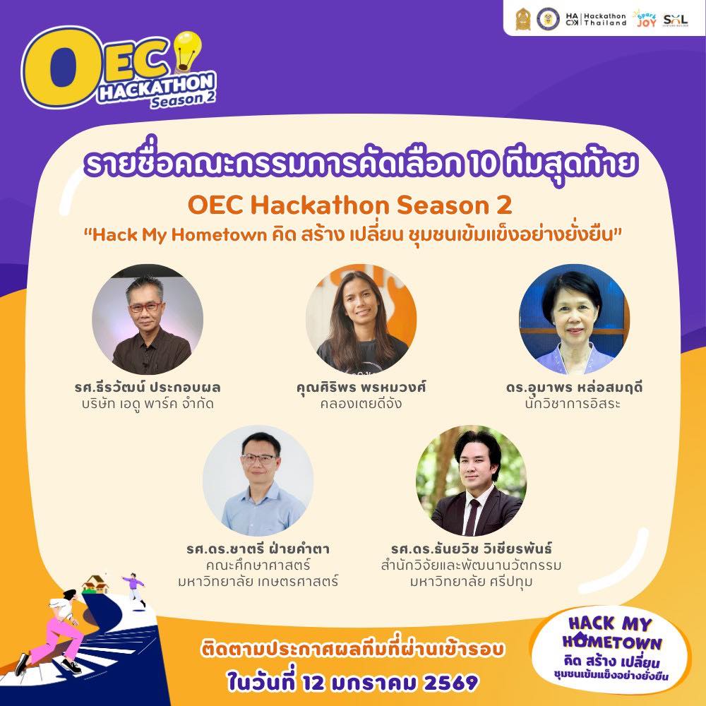 Hackathon - 📌 รายชื่อคณะกรรมการคัดเลือก 10 ทีมสุดท้าย OEC Hackathon ...