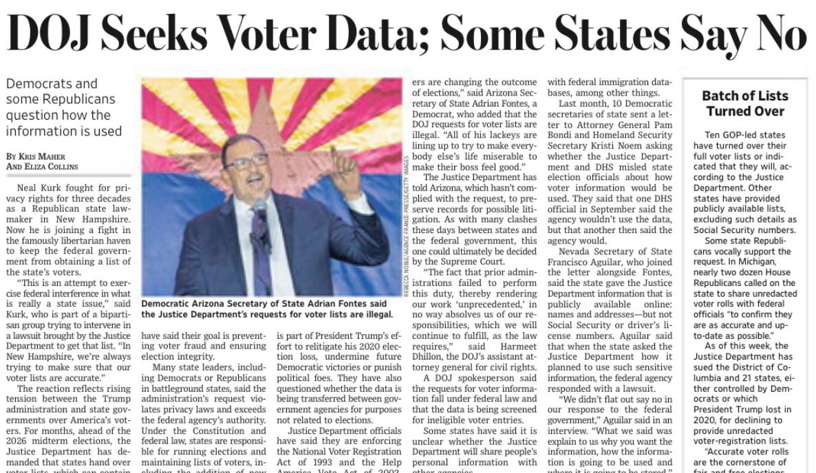 DuPage - Turnover the voter rolls. Voter confidence in election ...