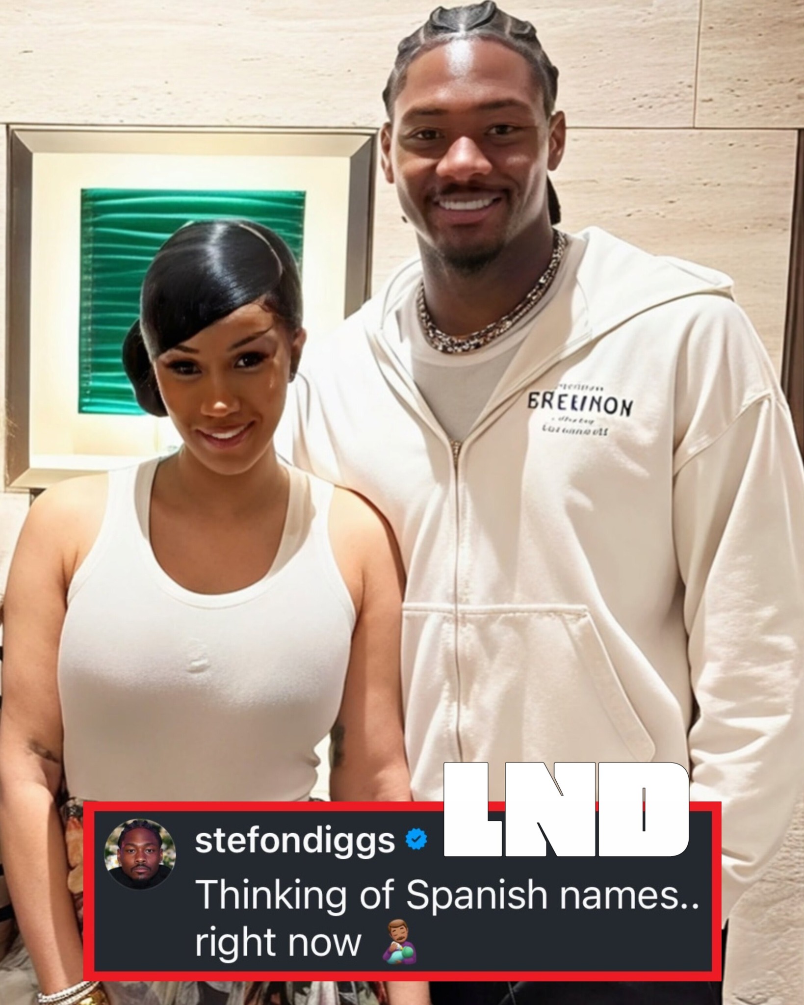 Live - Stefon Diggs is already thinking of Spanish names for his Baby ...