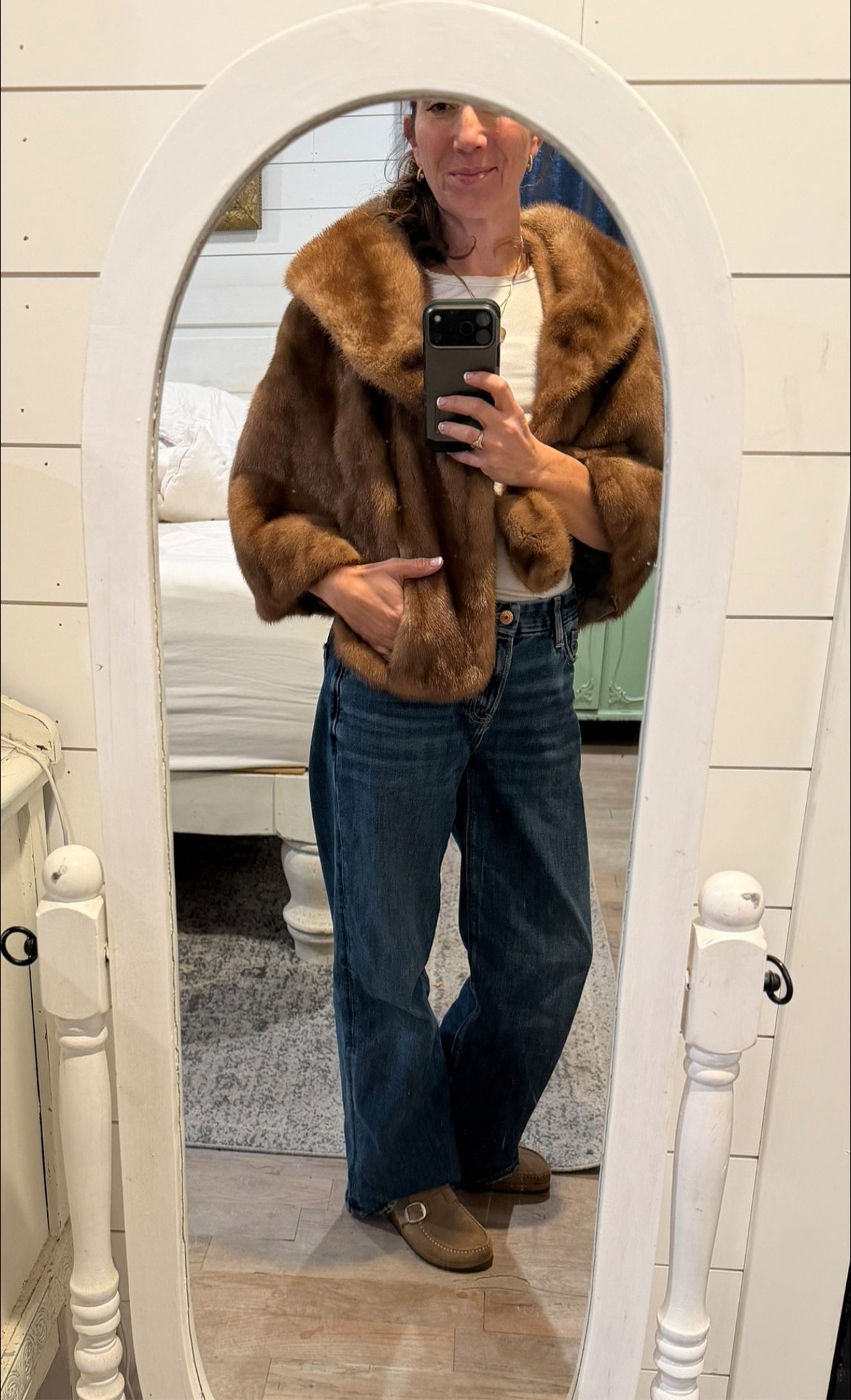 Vintage Fur coat at the thrift store. At least 60-70 years old and 