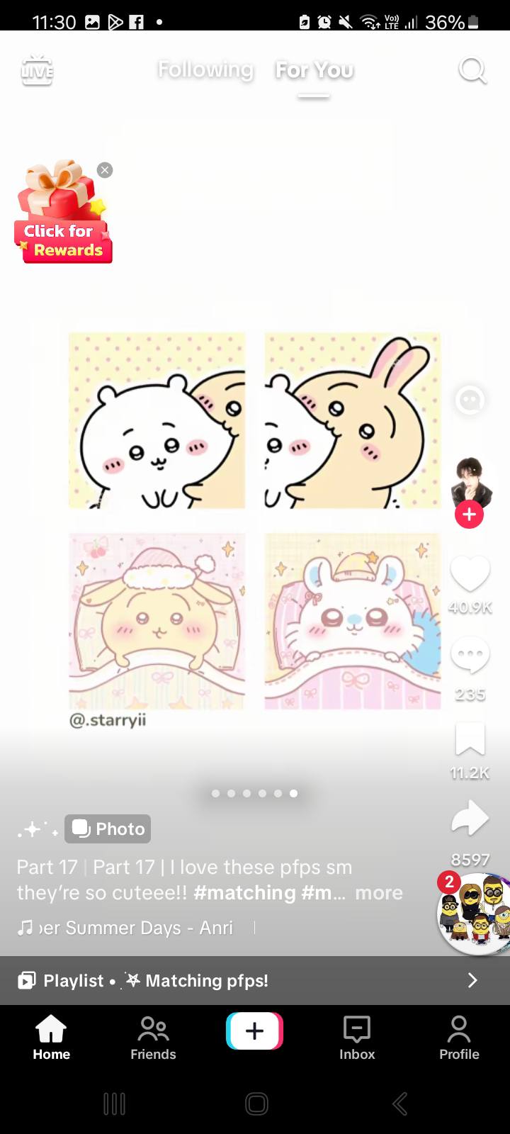 Chikawaa pfps I found:3 4:59 f f 11% Following For ForYou You (រ