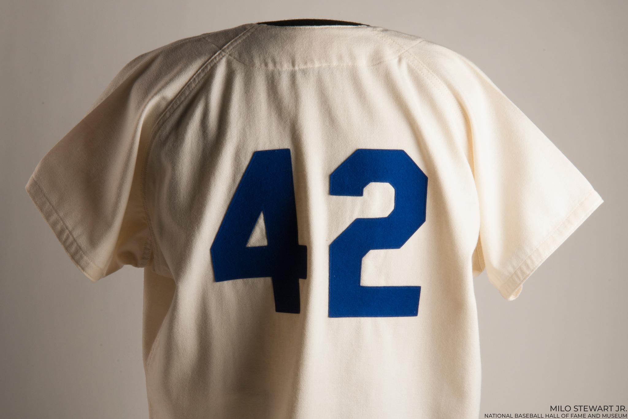 The jersey used by the Dodgers to retire Jackie Robinson