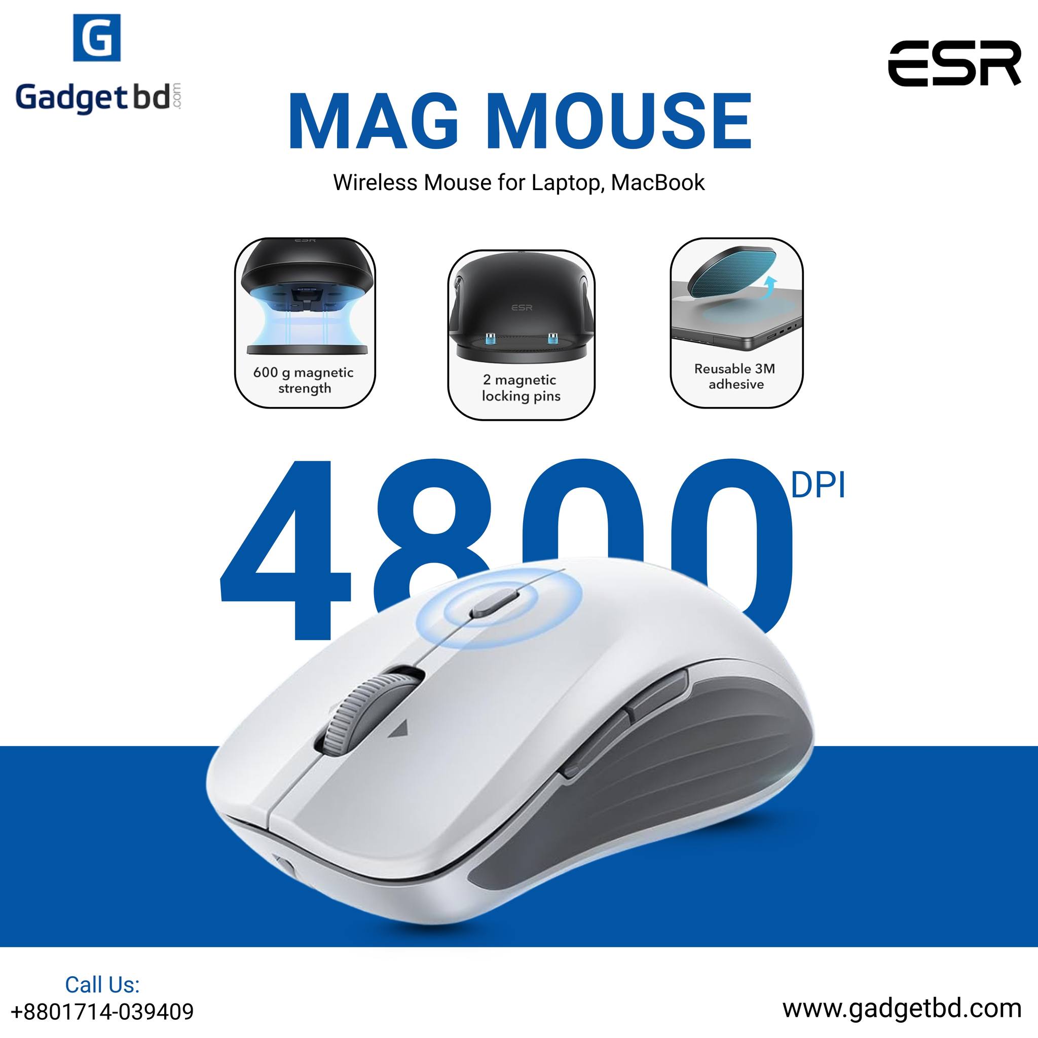 Gadget - ESR Wireless Magsafe Mouse A mouse you can stick to your ...
