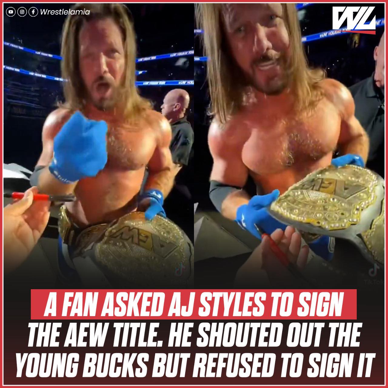 A fan tried to get AJ Styles to sign... - Wrestlelamia.com | Facebook