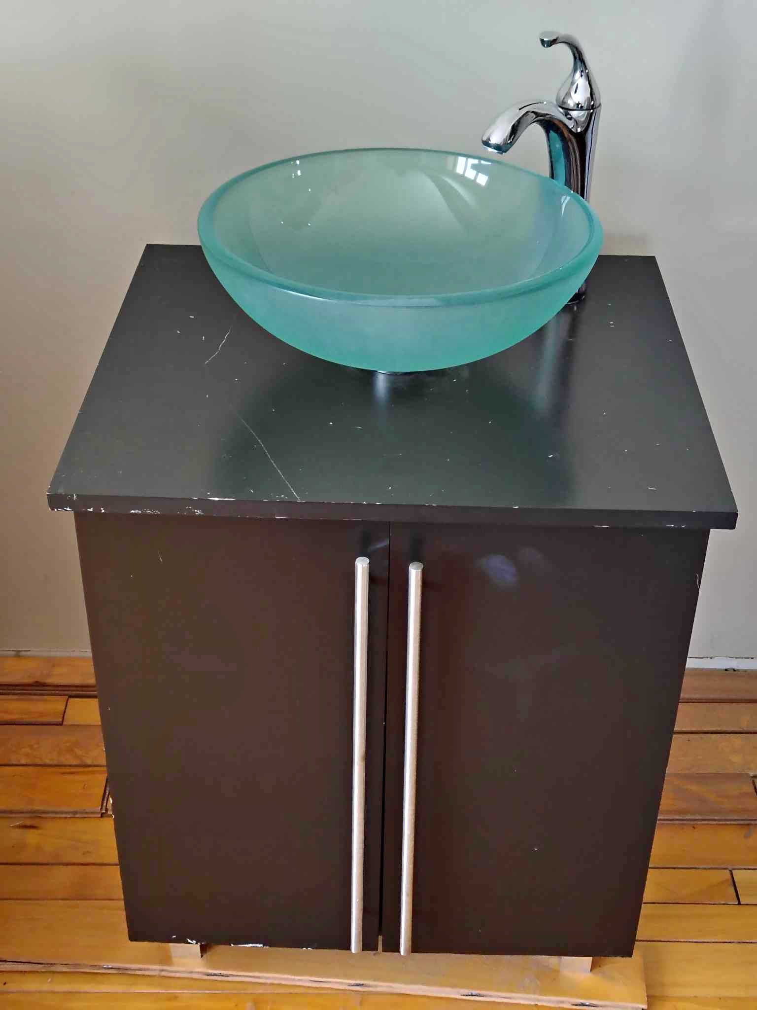 Vanity with Faucet and Decolav Bowl Sink - Vanities & Makeup Tables