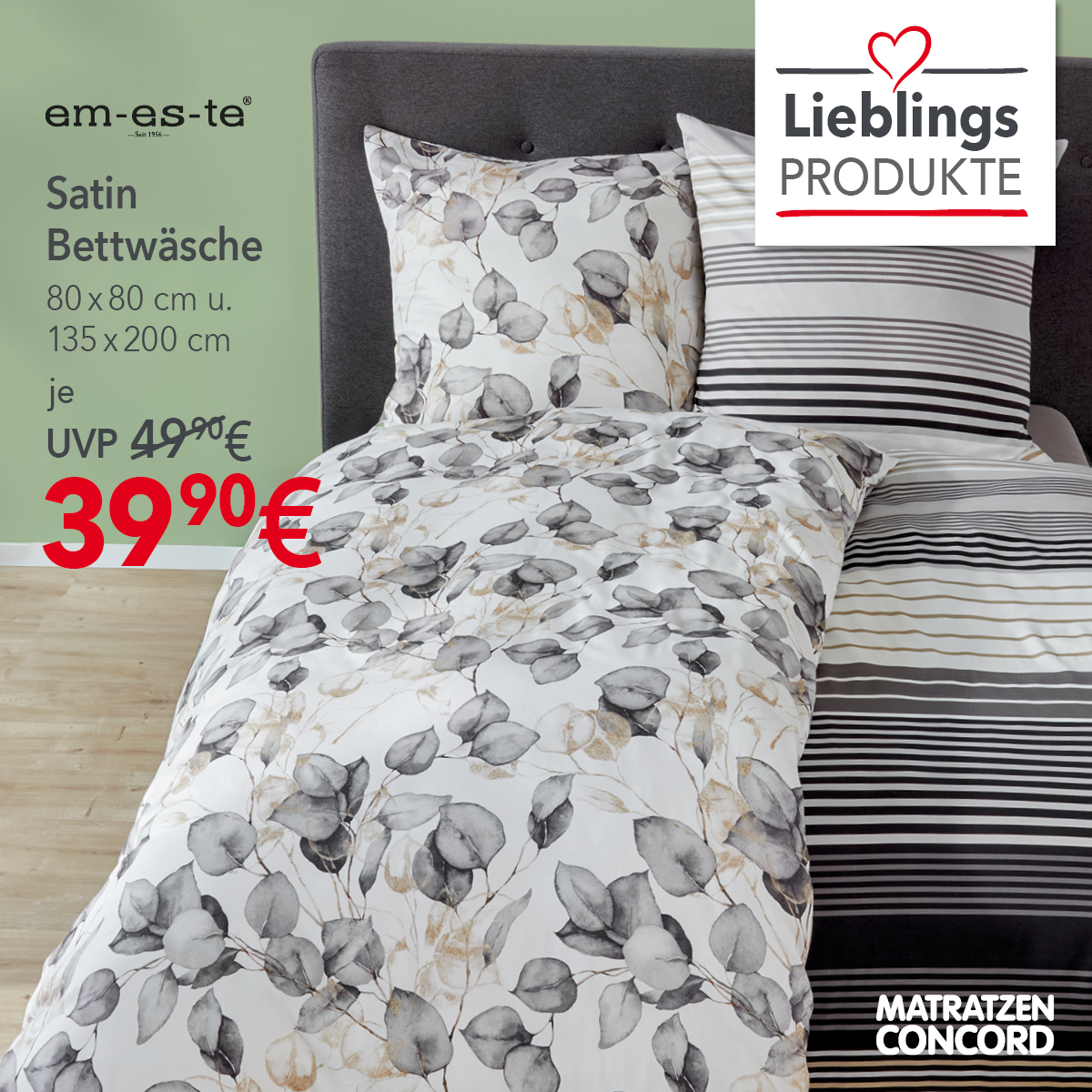 Unser Herbstliebling: Satin Bettwäche 🍂☀️ Unsere neue Satin-Bettwäsche von em-es-te in zeitlosem Design ist angenehm weich auf der Haut. Jetzt ab 39,90 € online erhältlich https://bit.ly/DESatinBWemeste oder in deiner Filiale: bit.ly/DEFilialfinder