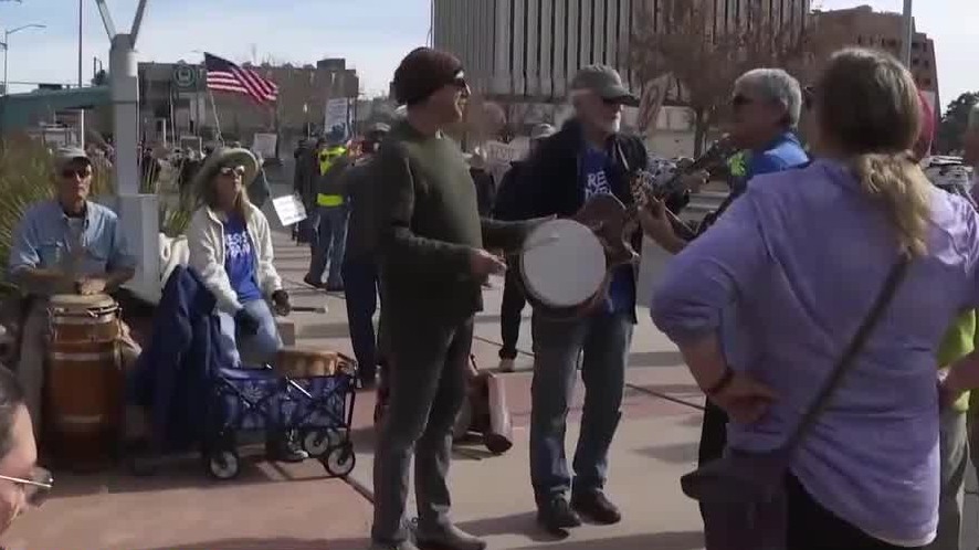 KOB - Protesters gathered in downtown Albuquerque to mark five years ...