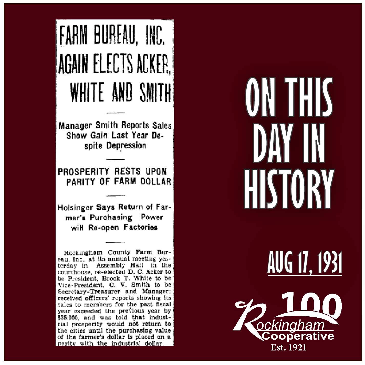 Rockingham - On this day in cooperative history, Rockingham Cooperative ...