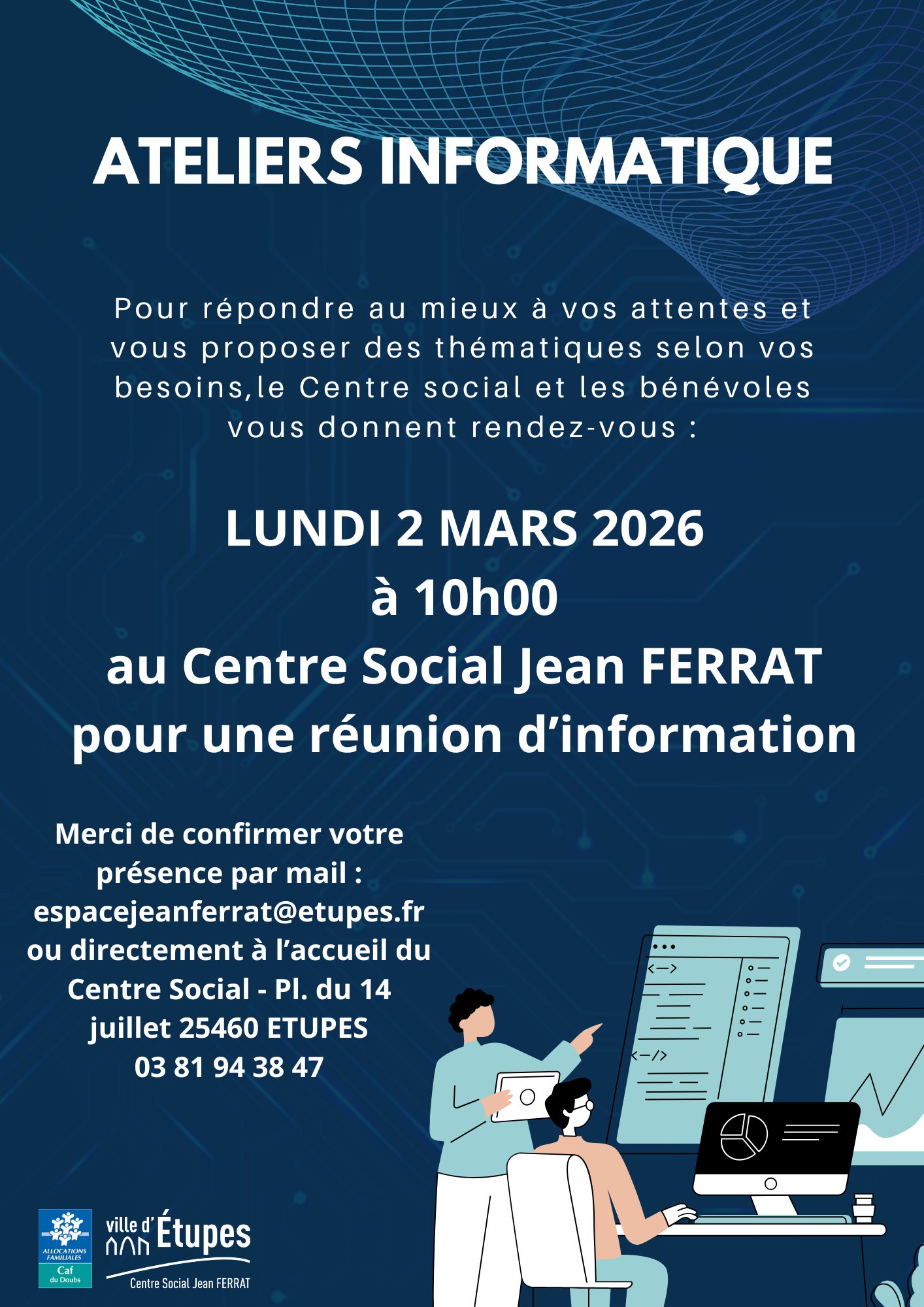 Ville d'Étupes - 💻 [Réunion] Ateliers informatiques au... | Facebook
