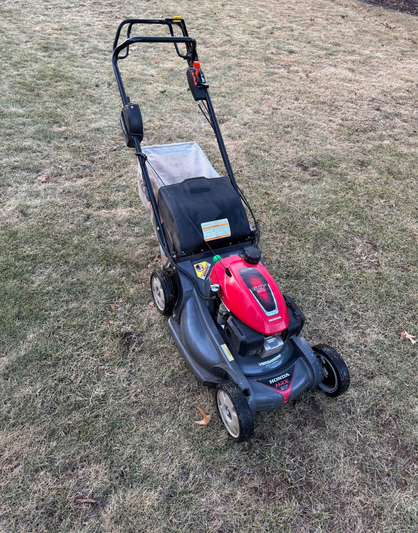 Honda HRX217HZA Lawn Mower 21in Self Propelled Hydrostatic Electric ...