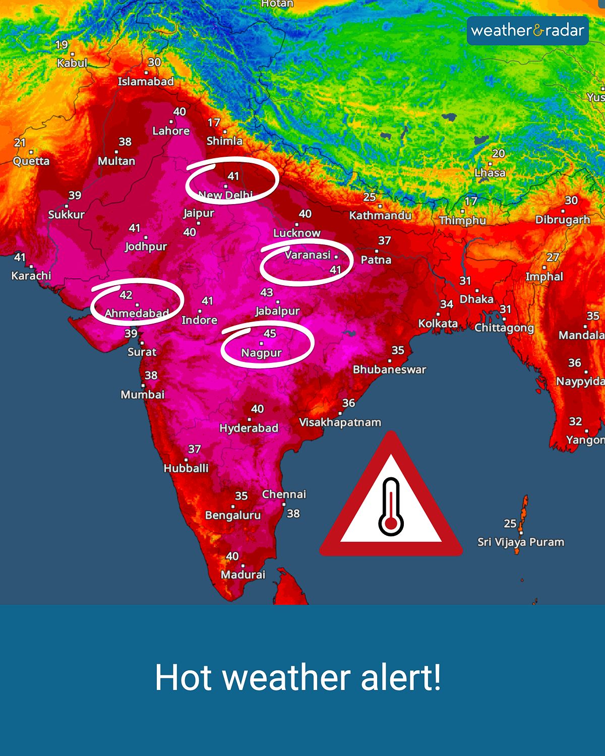 Cities like Nagpur (45°C),... - Weather & Radar India | Facebook