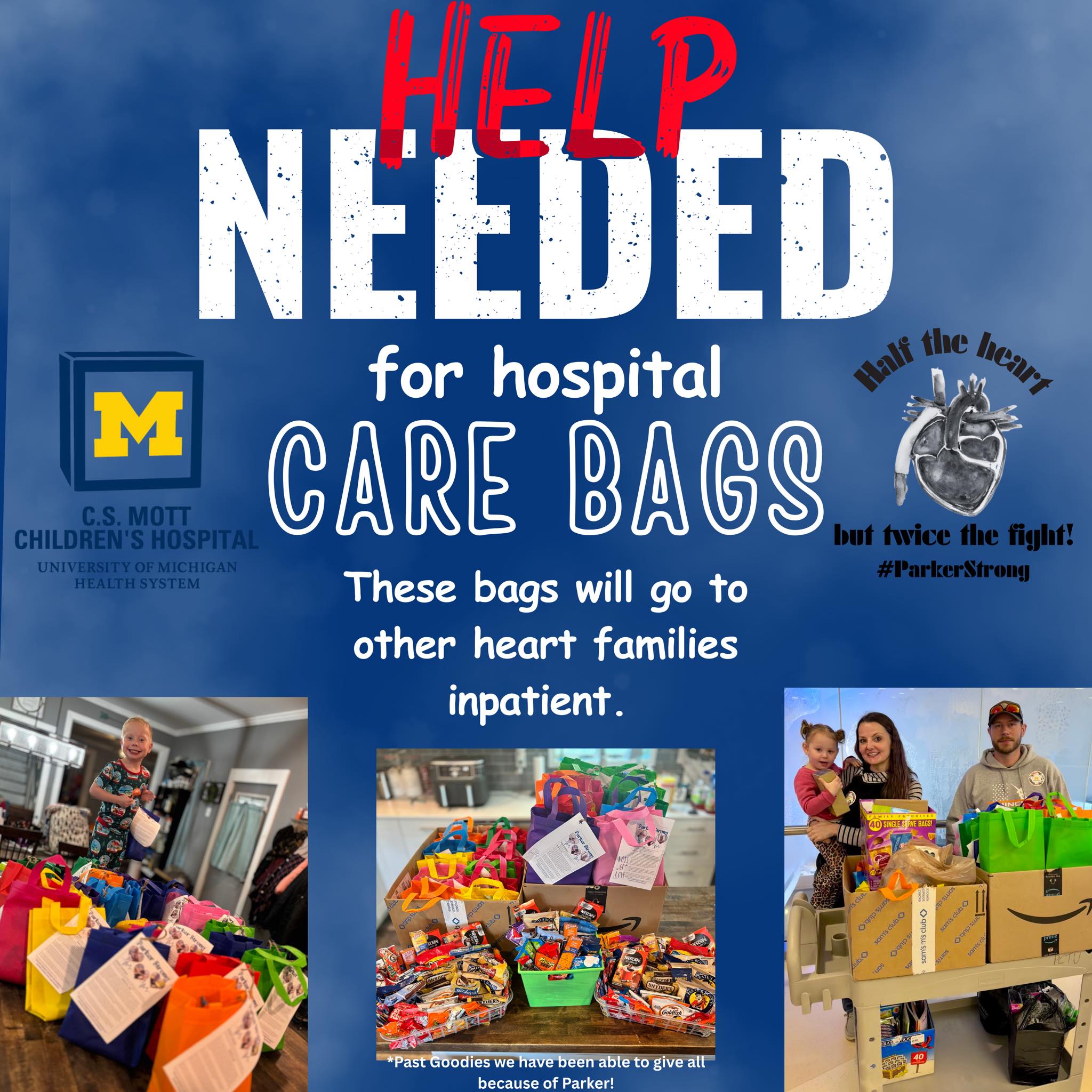 Donations for heart patient care bags