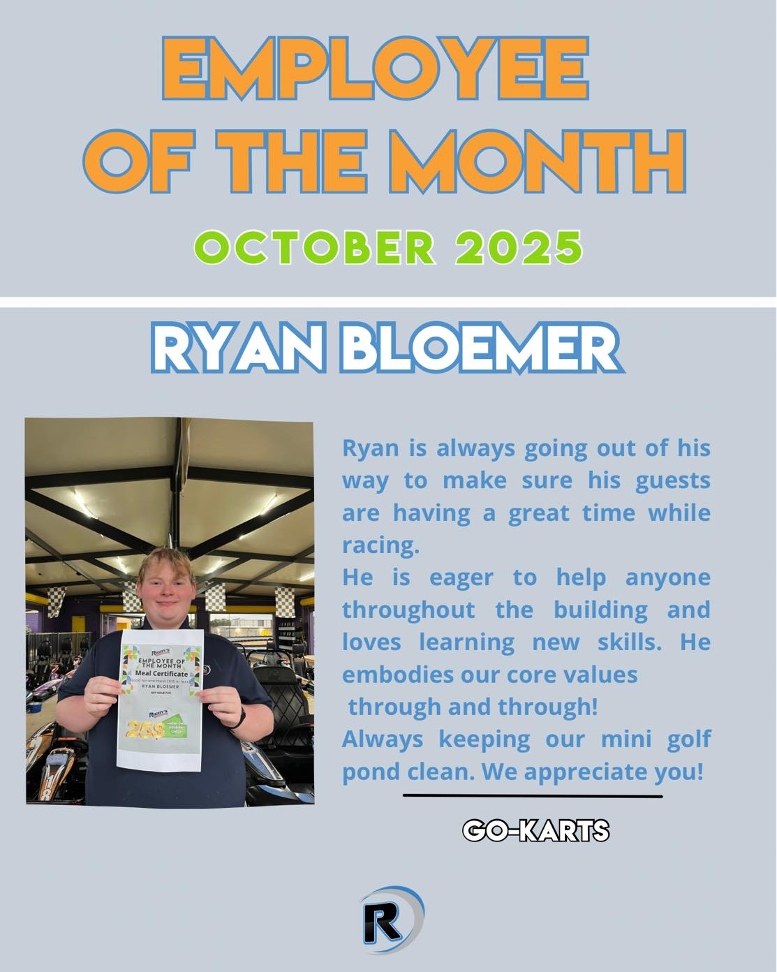 Rigby’s - Help us congratulate Ryan Bloemer, our Employee of the Month ...
