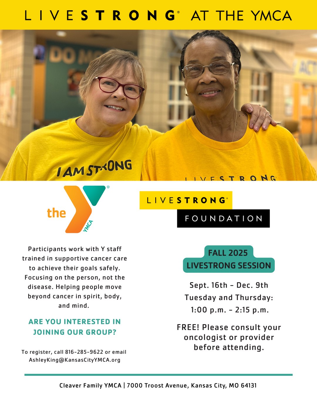 💛 Livestrong at the YMCA is... - YMCA of Greater Kansas City | Facebook