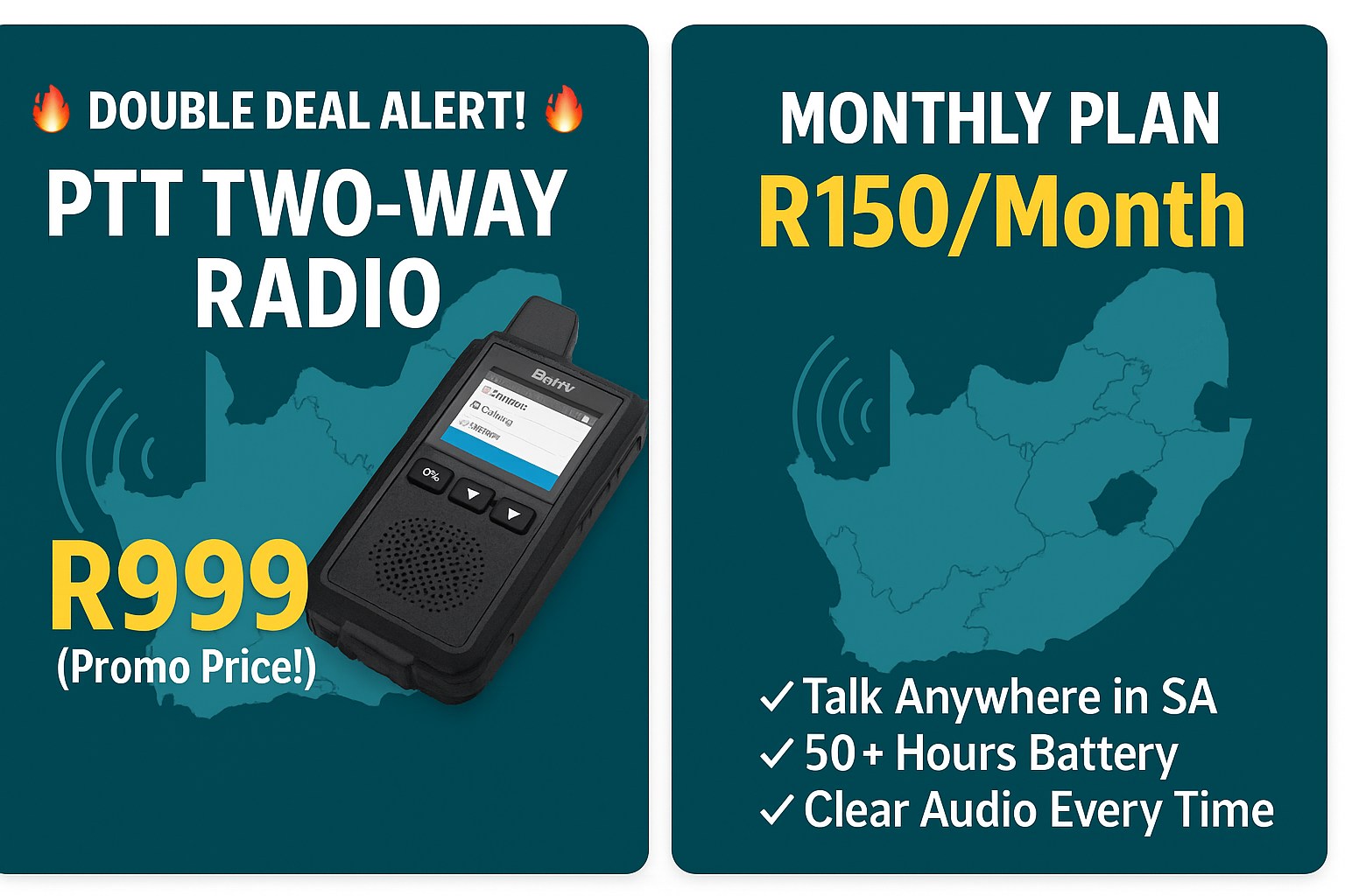 PTT - 📡 Double Deal Alert: Get Your PTT Two-Way Radio for Only R999! 🚀 ...
