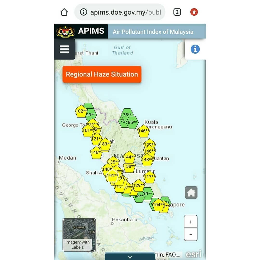 Bacaan IPU terkini (map view) dari... - Jabatan Alam Sekitar | Facebook