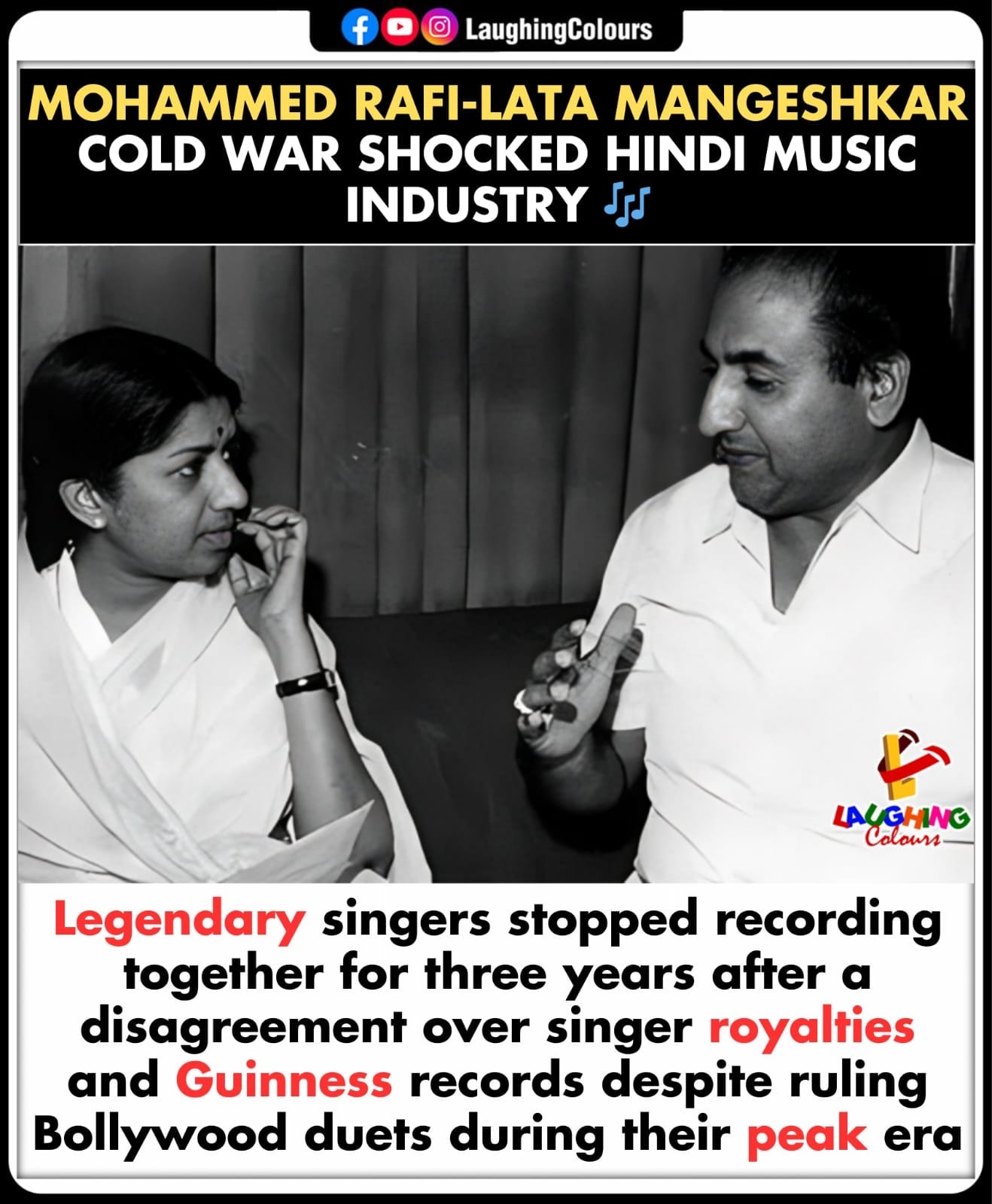 Laughing - Legends paused singing together 🎵 #BollywoodHistory # ...