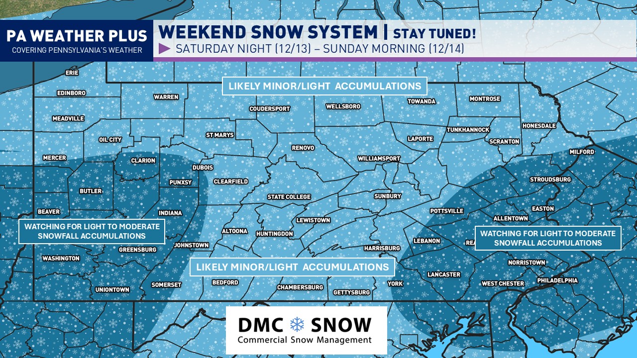 PA - ** PENNSYLVANIA WEEKEND SNOW SYSTEM ** Be winter-ready with DMC ...