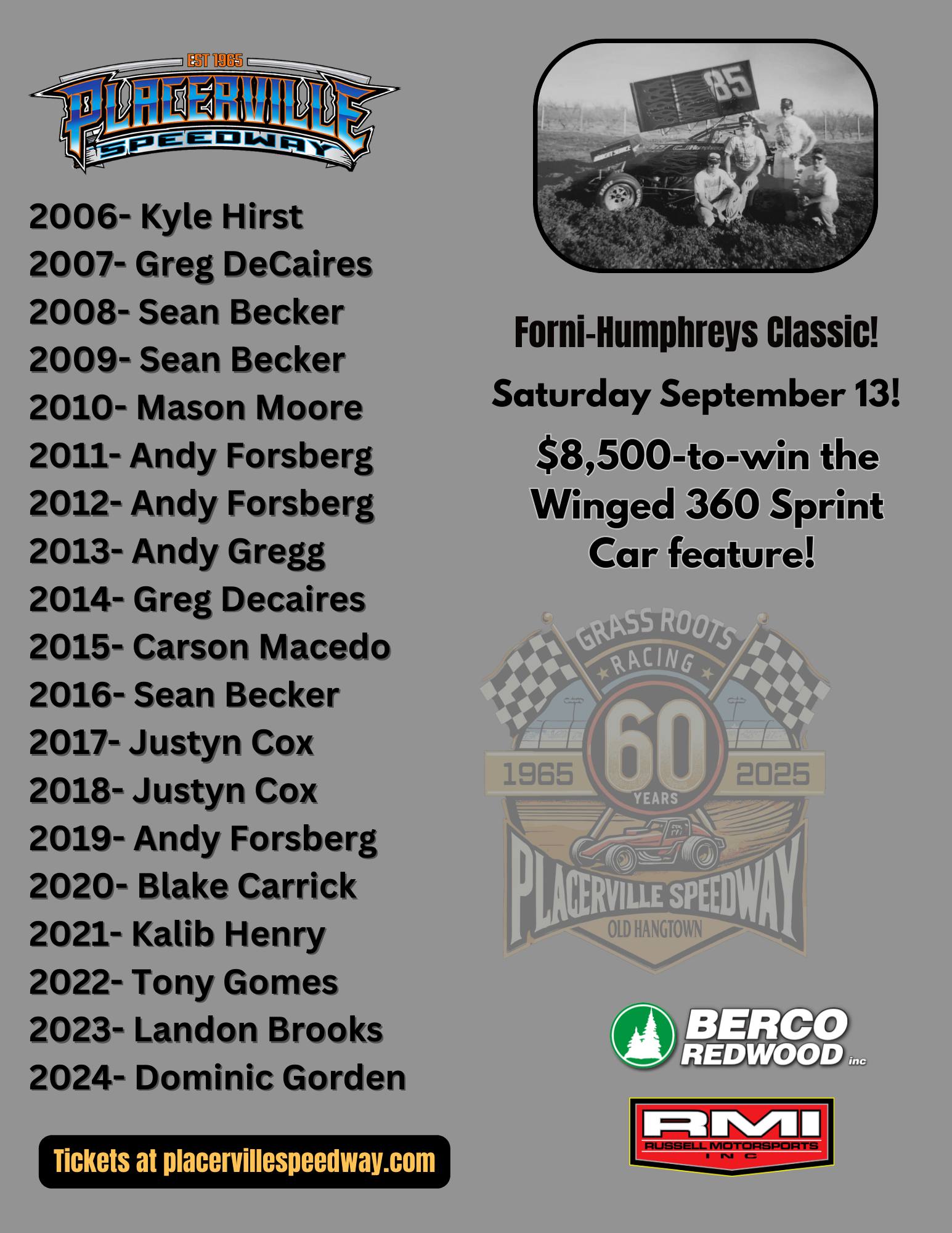 Placerville - Take a look at past winners of the Forni-Humphreys ...
