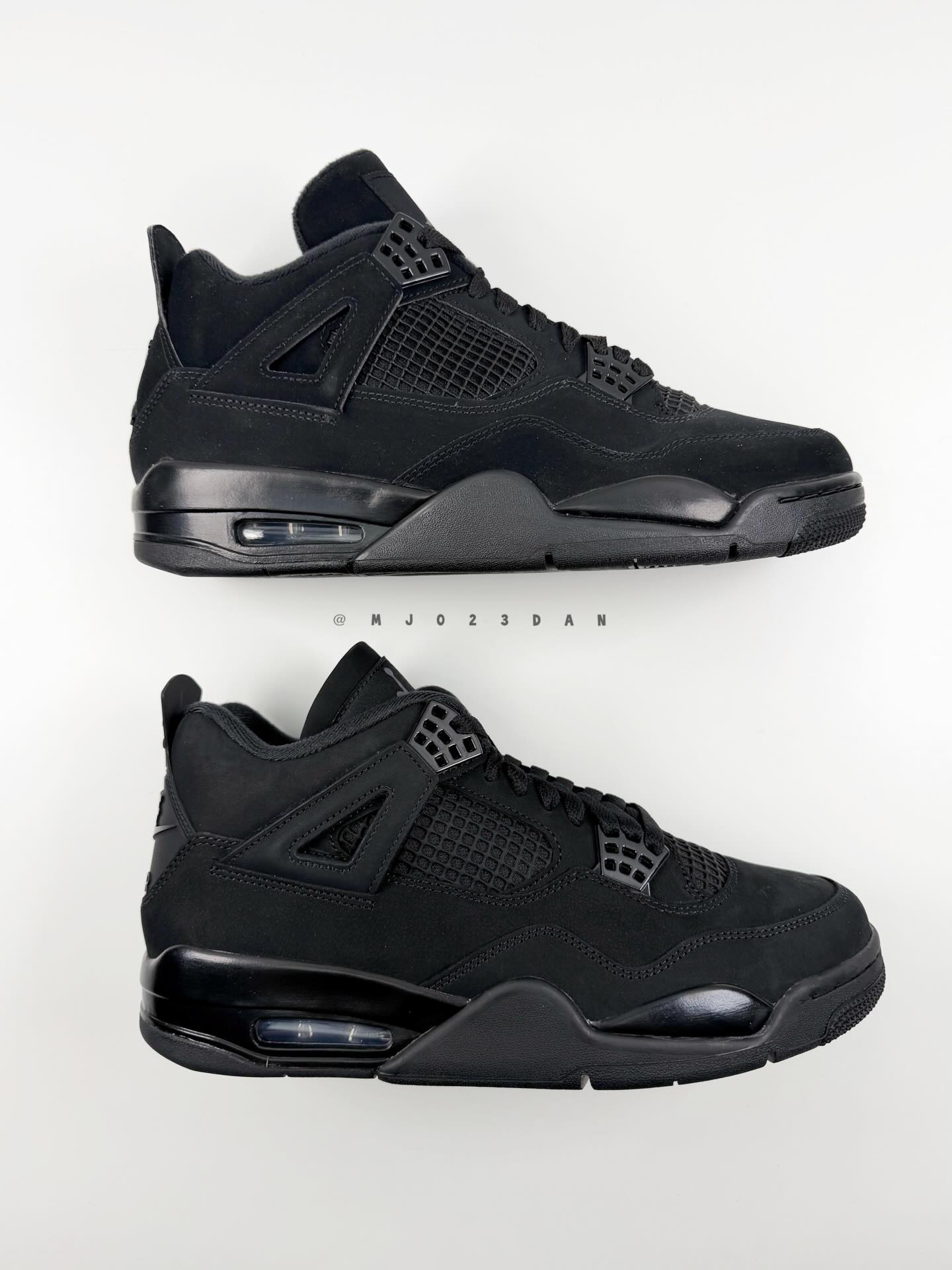 The 2020 Air Jordan 4 Black Cat vs 2025 Air Jordan 4 Black Cat In 