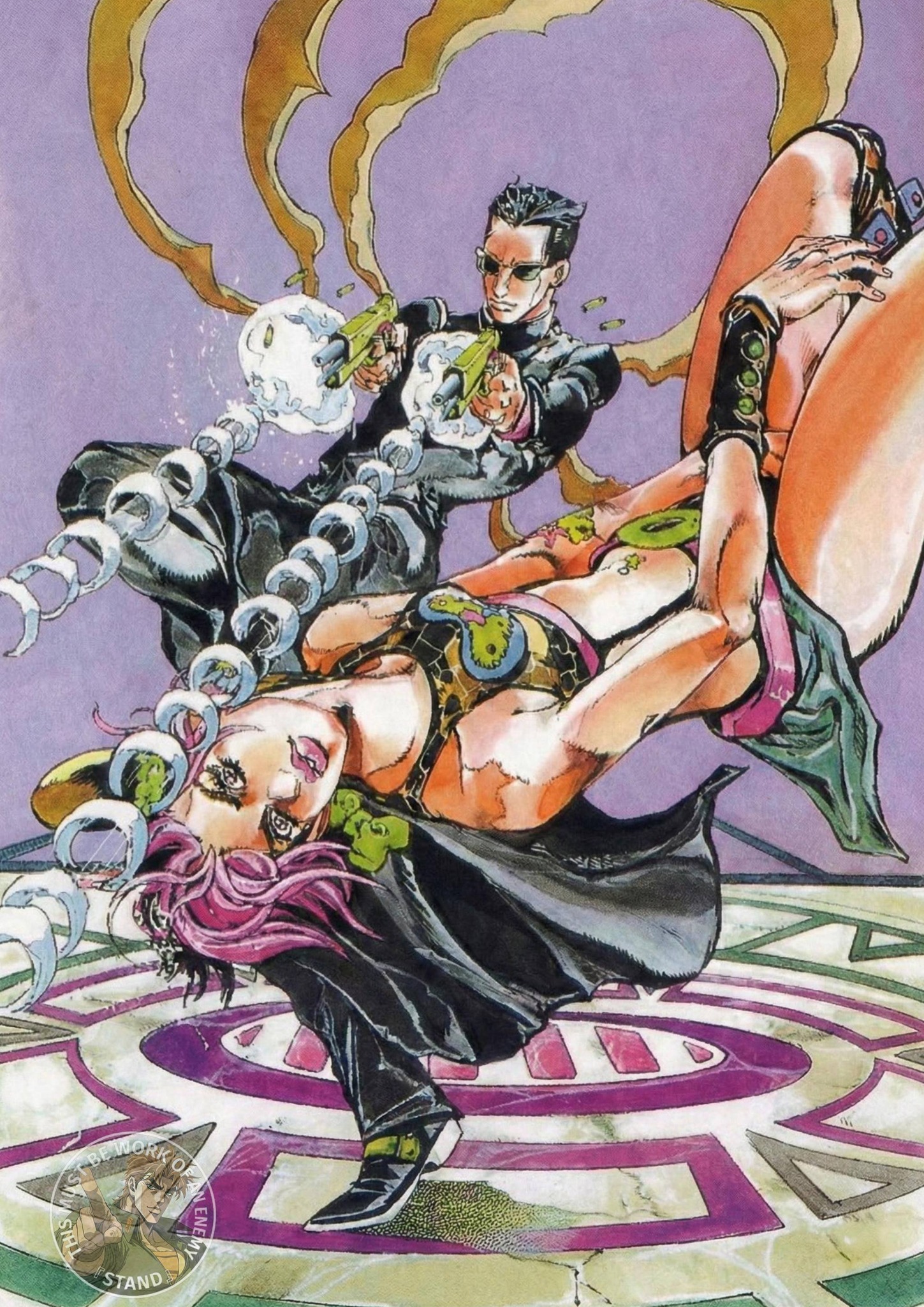 Promotional illustration made by Hirohiko Araki for The Matrix