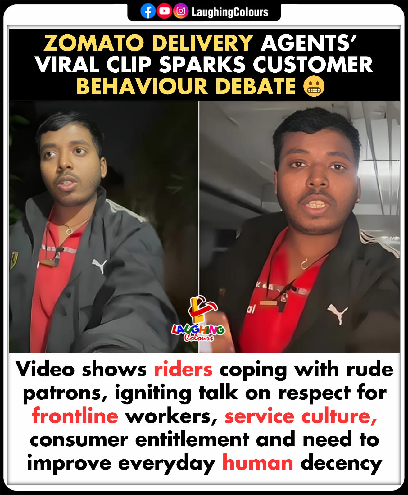 Laughing - Zomato riders spark debate 😬 #Zomato #DeliveryRiders # ...