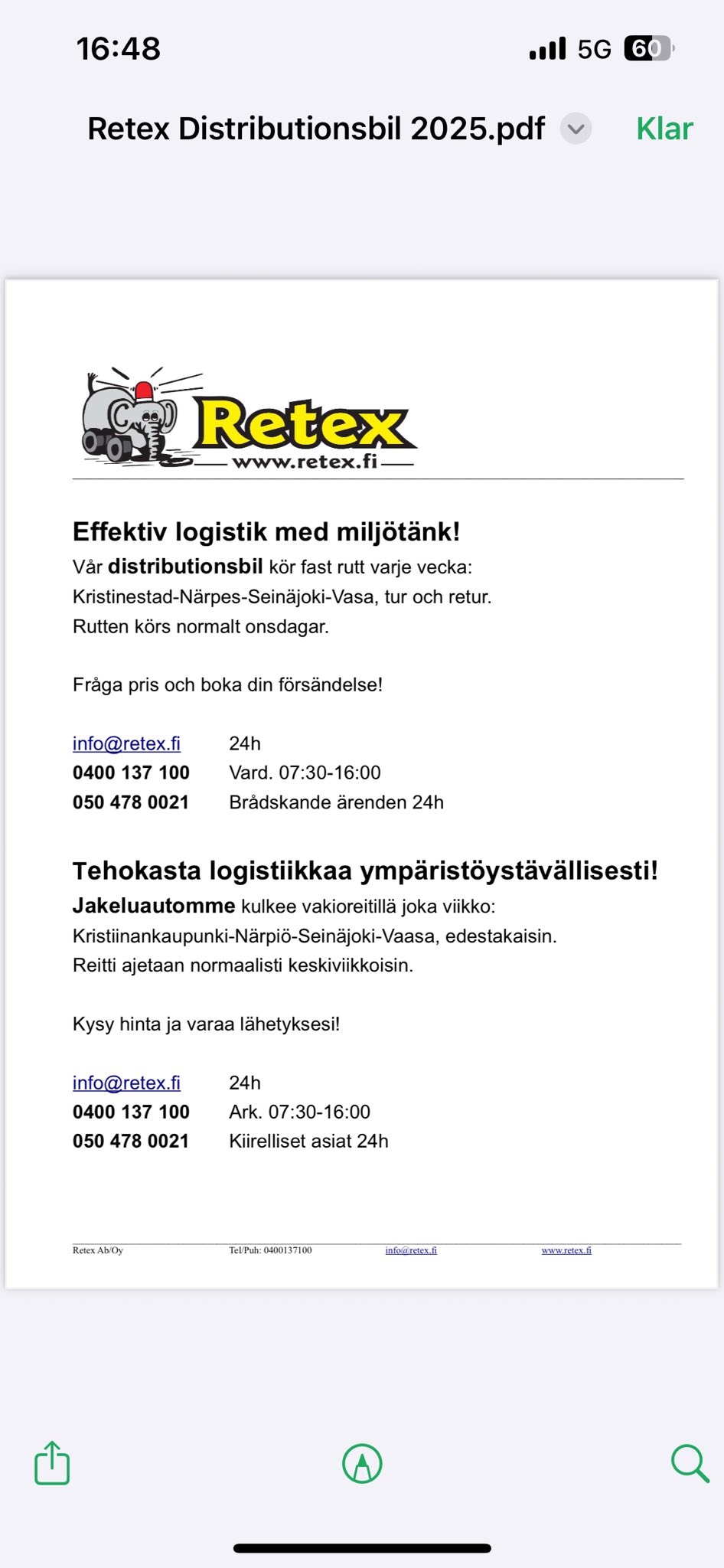 Retex Ab/Oy | Pjelax