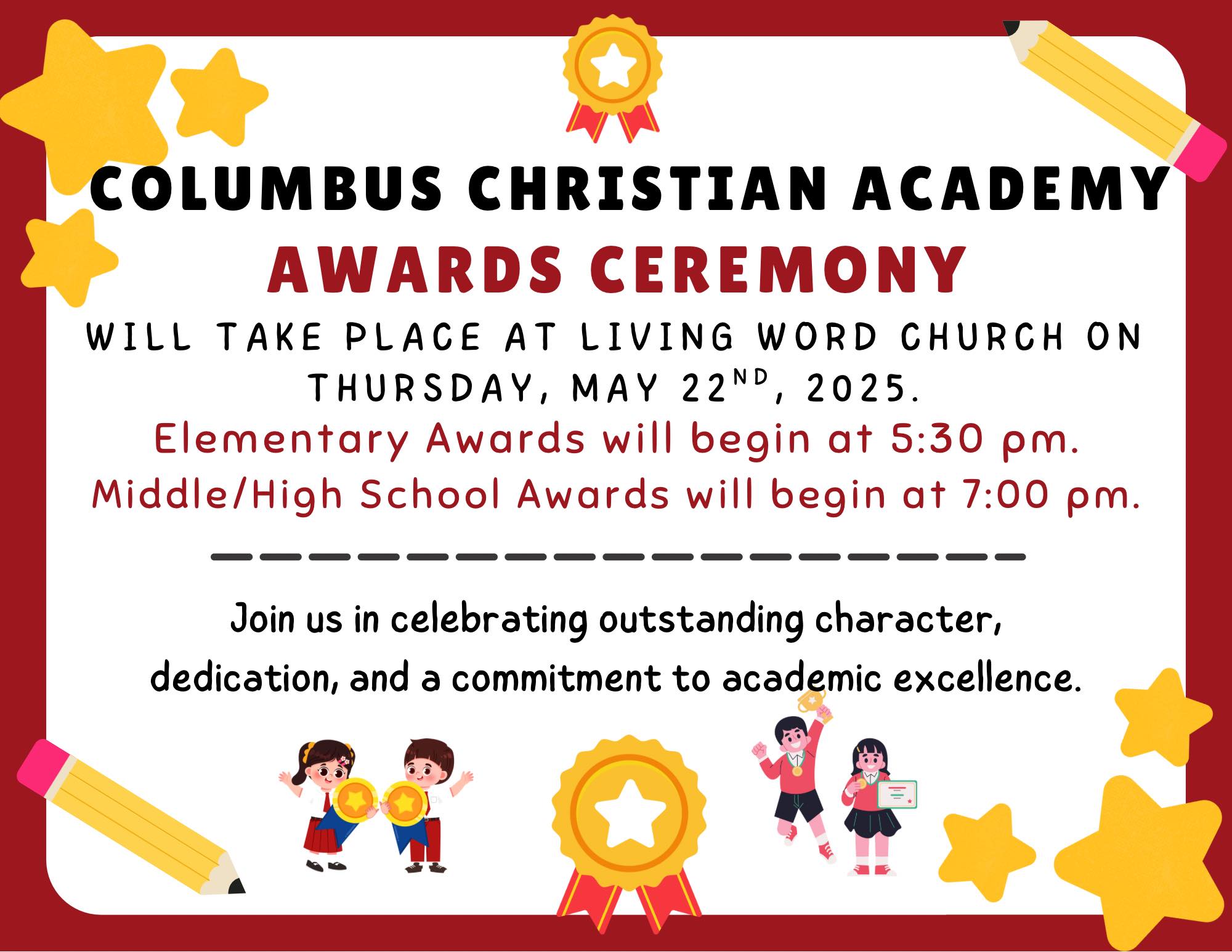 🥇 CCA Awards Ceremony 🥇... - Columbus Christian Academy | Facebook