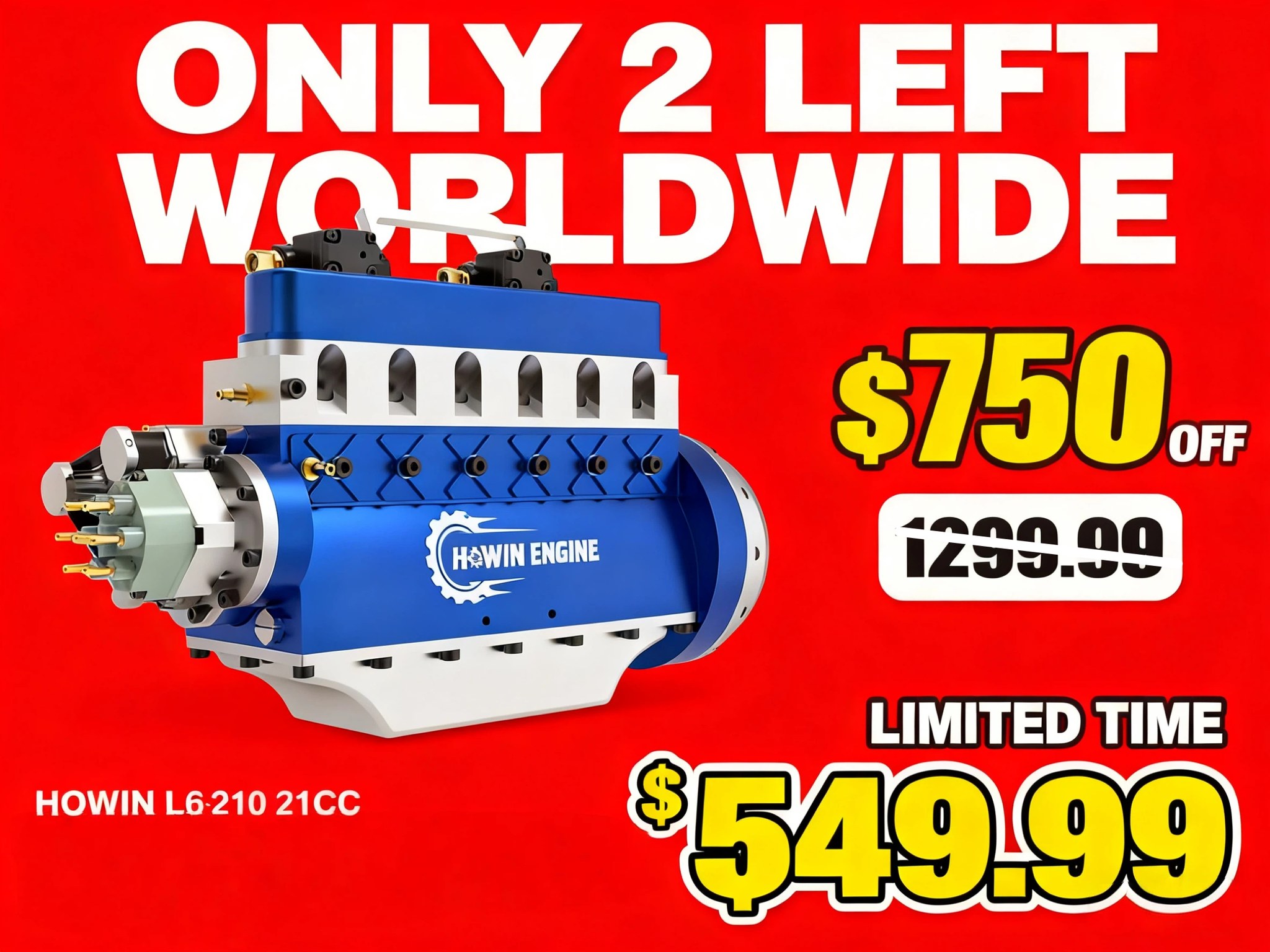 Stirlingkit - 🚨 Only 2 Left Worldwide! 🚨 HOWIN L6-210 21cc Straight-six ...