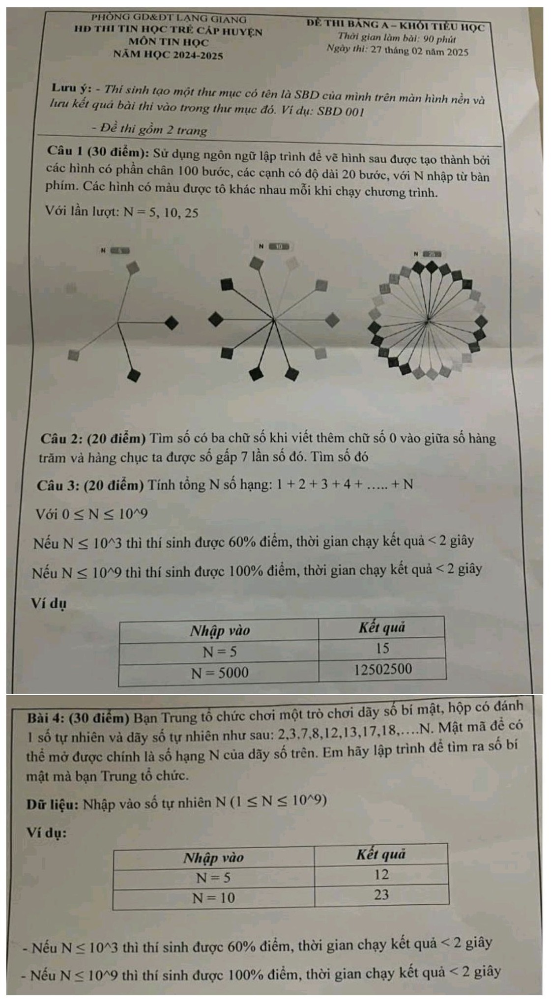 TMATH EDU - 🌟🌟 Đề thi THT 2025 huyện Lạng Giang - Bắc Giang 👉 Thầy cô ...