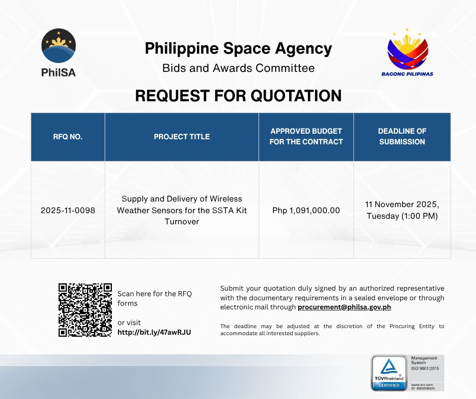 Philippine - 📣 Request for Quotation The Philippine Space Agency ...