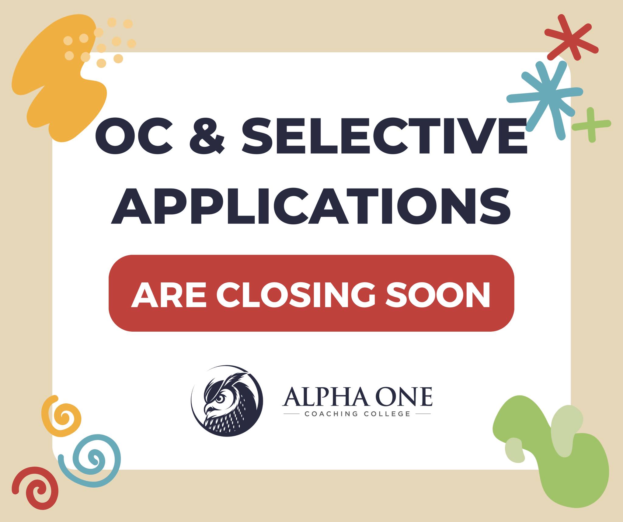 Alpha - 📣 Reminder for parents: applications for OC and Selective High ...