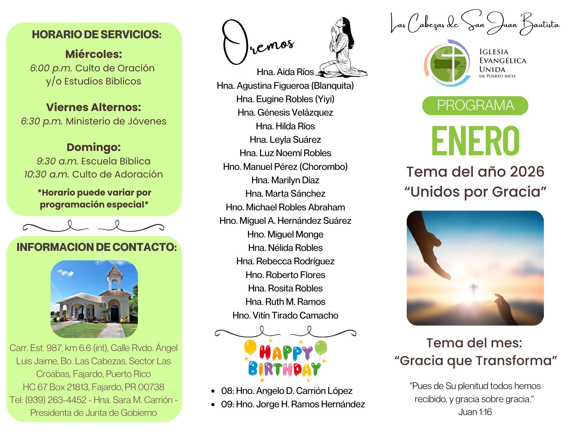 Les compartimos el programa del mes de Enero 2026. Si no tienes donde ...