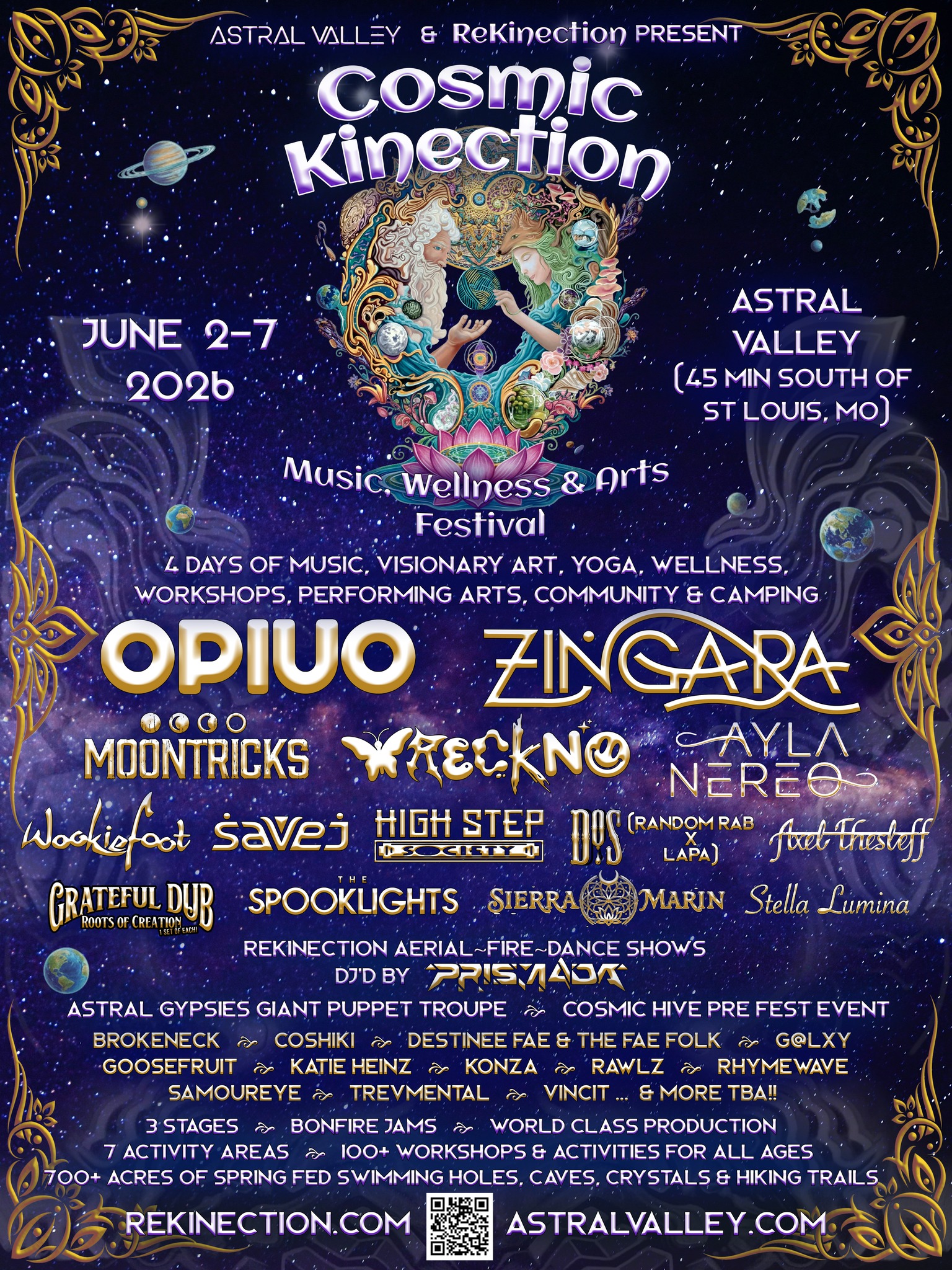 🤩Cosmic Kinection 2026 LINEUP IS... - Astral Valley Art Park | Facebook