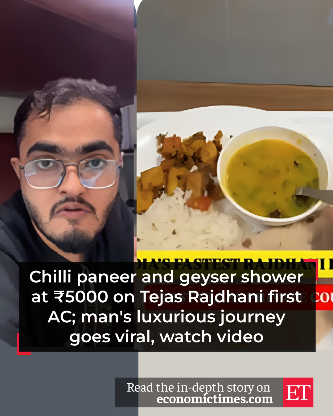 The Economic - 🍽️🚄 Paneer, geysers, and pure luxury! A first AC ...