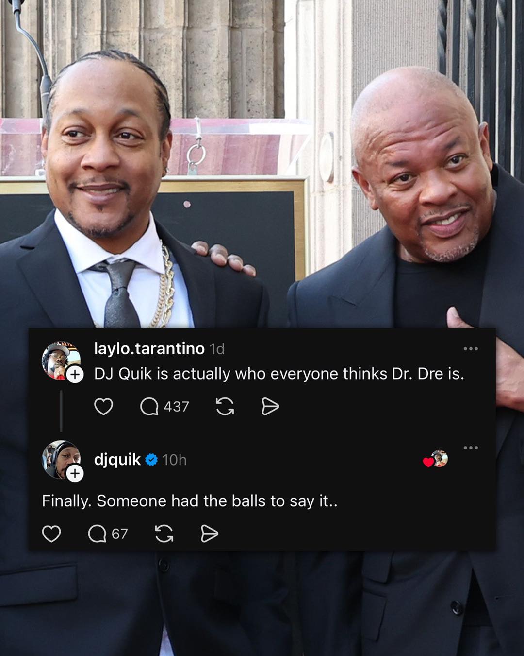 DJ Quik responds to a fan who recently claimed: 