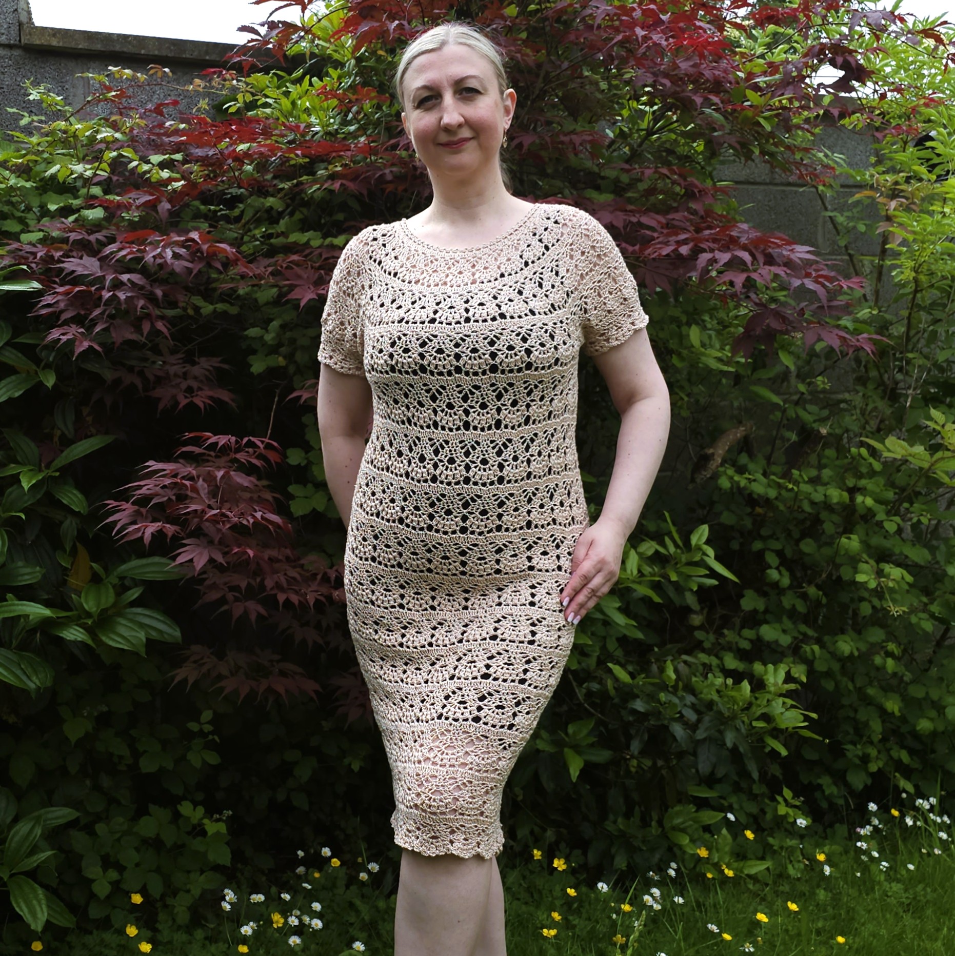 beige summer dress Beige Summer Cotton Dress - Casual Western Wear