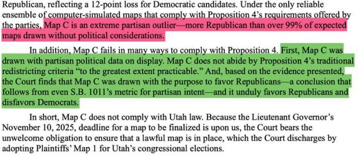 Alliance - Excerpt from Judge Gibson’s ruling on Utah congressional ...