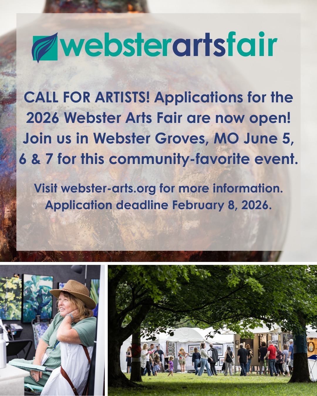 Webster - CALL FOR ARTISTS! Application for the 2026 Webster Arts Fair ...