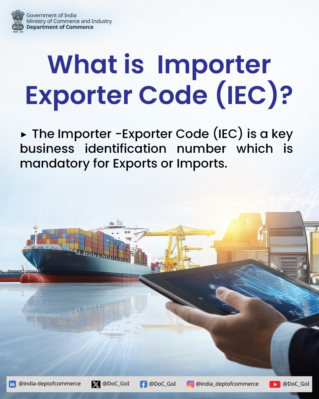 The Importer–Exporter Code... - Department of Commerce, GoI | Facebook